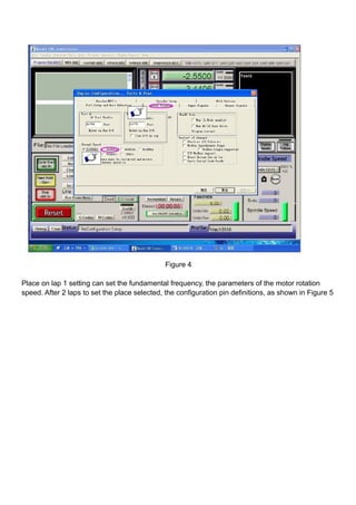 Figure 4
Place on lap 1 setting can set the fundamental frequency, the parameters of the motor rotation
speed. After 2 laps to set the place selected, the configuration pin definitions, as shown in Figure 5
 