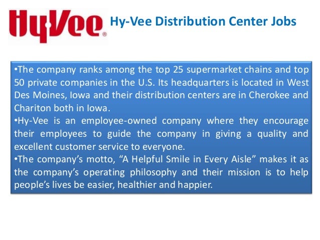 Hy-Vee Distribution Center Jobs