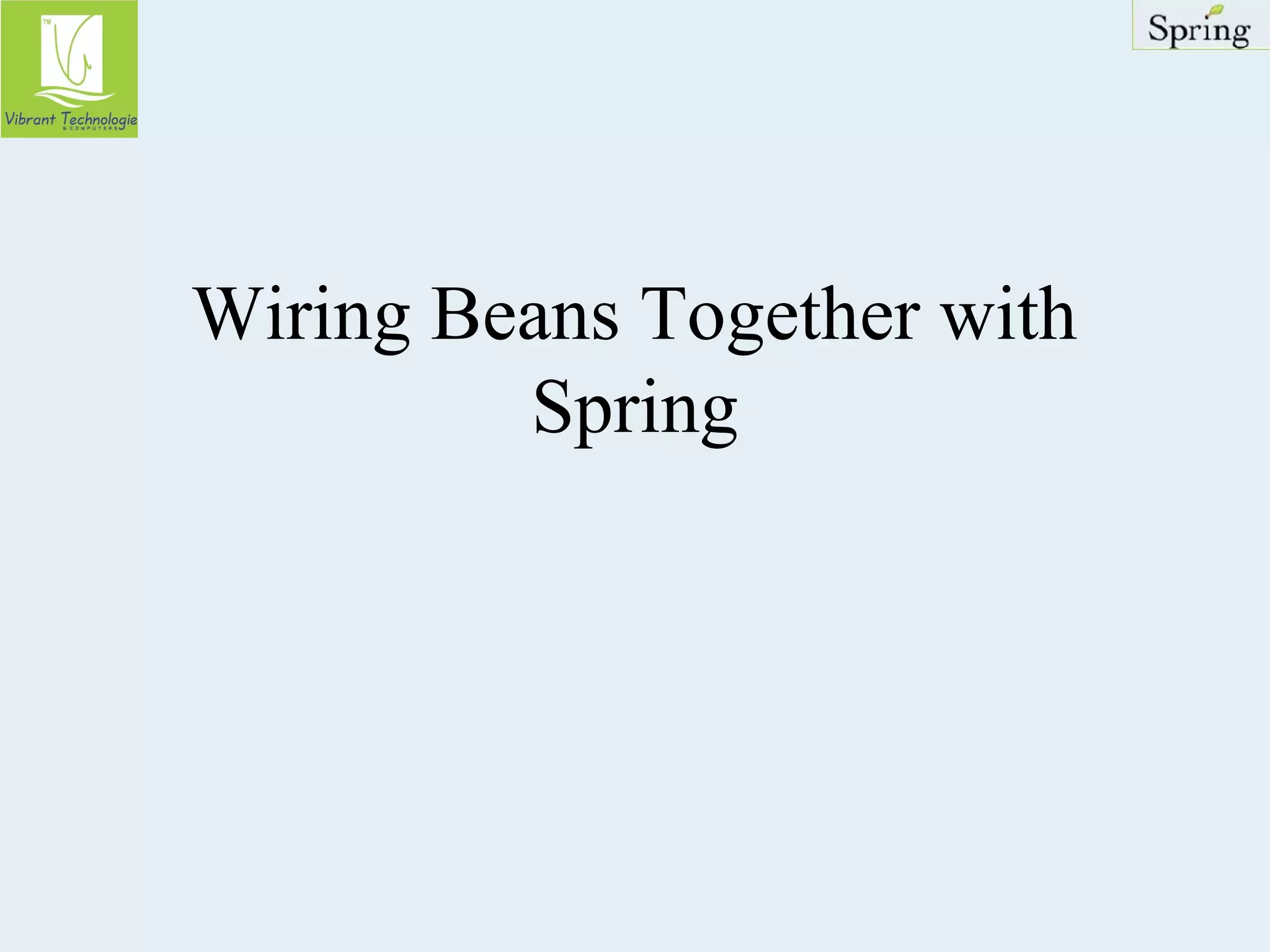 Wiring Beans Together with 
Spring 
 