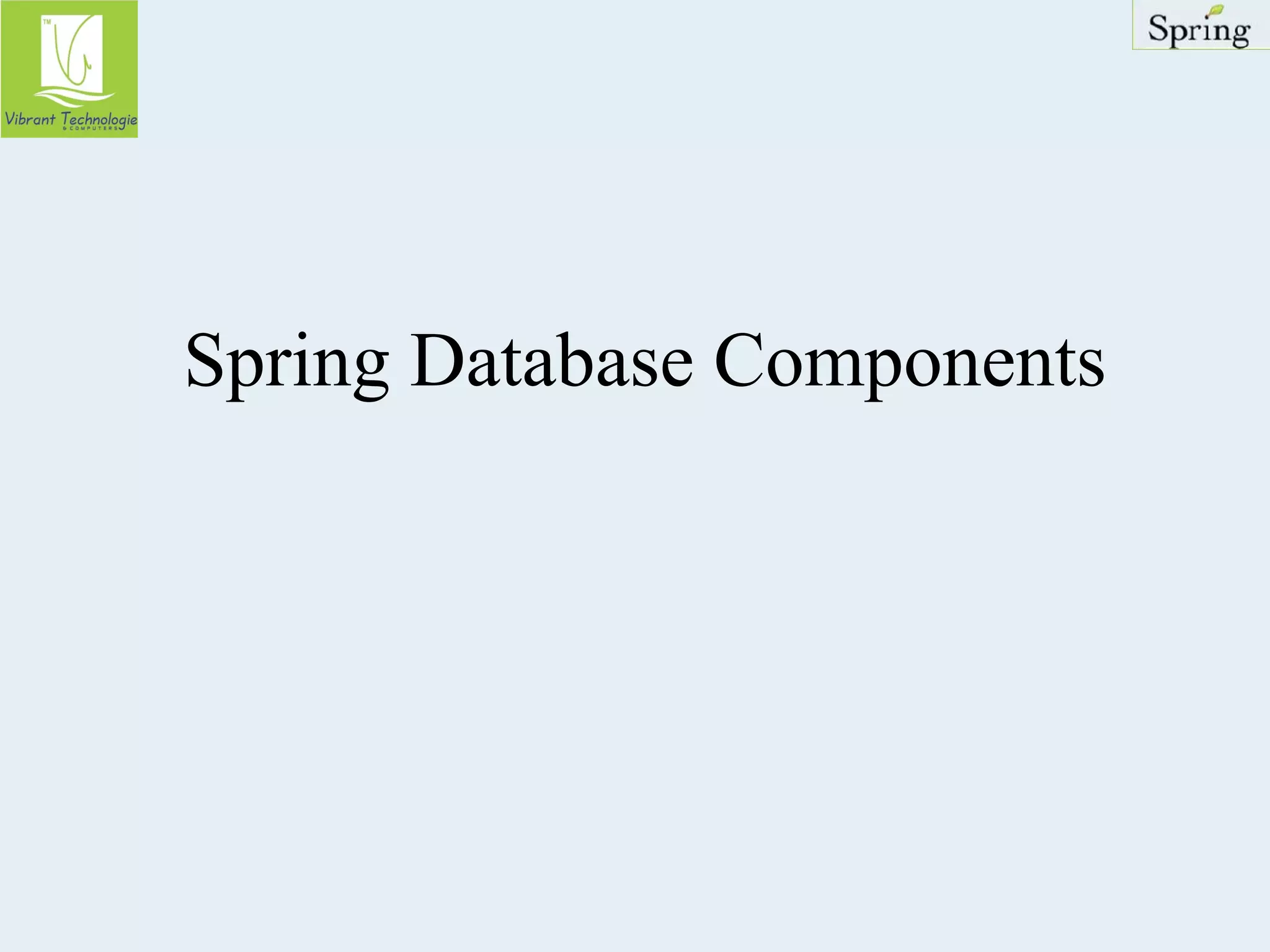 Spring Database Components 
 