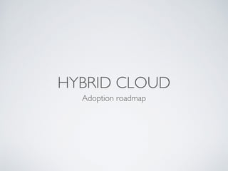 HYBRID CLOUD 
Adoption roadmap 
 