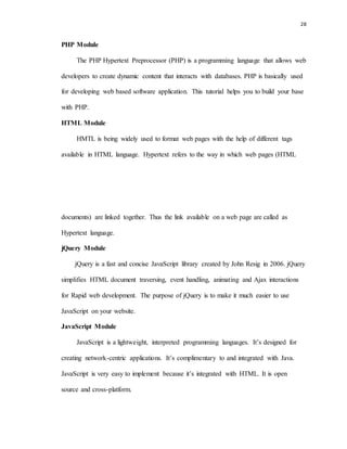 Hybrid Application Development documentation report (MCA Project) | DOCX