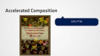 Accelerated Composition

                          GPU FTW
 