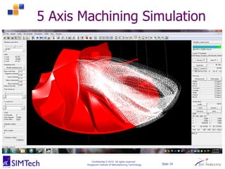 Confidential © 2015 All rights reserved
Singapore Institute of Manufacturing Technology Slide 34
5 Axis Machining Simulation
 