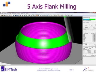 Confidential © 2015 All rights reserved
Singapore Institute of Manufacturing Technology Slide 8
5 Axis Flank Milling
 