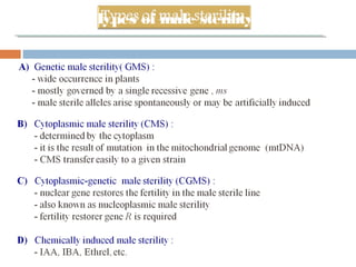 Types of male sterility
 