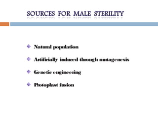Natural population
Artificially induced through mutagenesis
Genetic engineering
Protoplast fusion
 