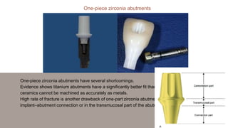 One-piece zirconia abutments have several shortcomings.
Evidence shows titanium abutments have a significantly better fit ...
