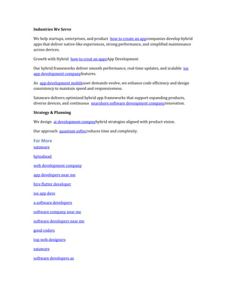 HYBRID APP DEVELOPMENT AND TECHNOLOGY 01 | PDF