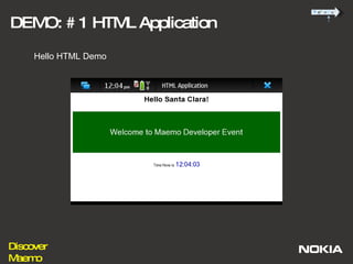 DEMO: # 1 HTML Application Hello HTML Demo 