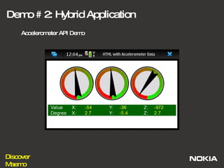 Demo # 2: Hybrid Application Accelerometer API Demo  
