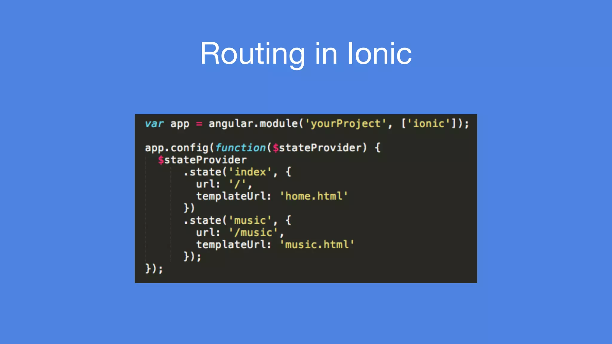 Routing in Ionic 
 
