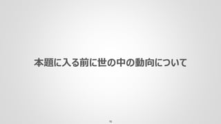 もっと簡単につなげられないか
Copyright 2019 FUJITSU LIMITED
本題に入る前に世の中の動向について
10
 