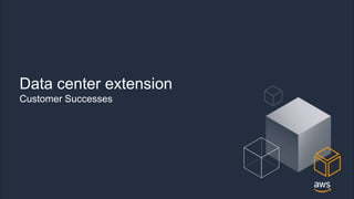 © 2018, Amazon Web Services, Inc. or its Affiliates. All rights reserved.
Data center extension
Customer Successes
 