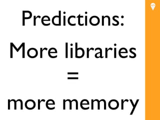 Predictions:
More libraries
      =
more memory
 
