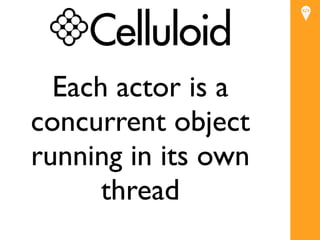 Each actor is a
concurrent object
running in its own
      thread
 