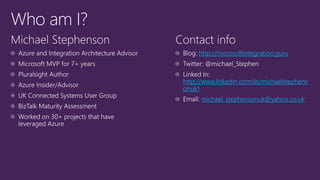 http://microsoftintegration.guru
http://www.linkedin.com/in/michaelstephens
onuk1
michael_stephensonuk@yahoo.co.uk
 