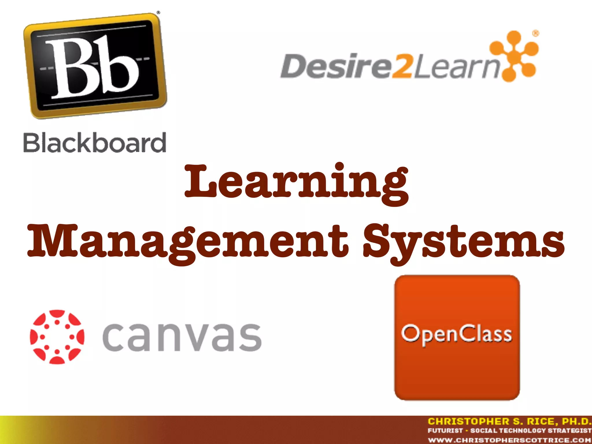 Learning
Management Systems
 