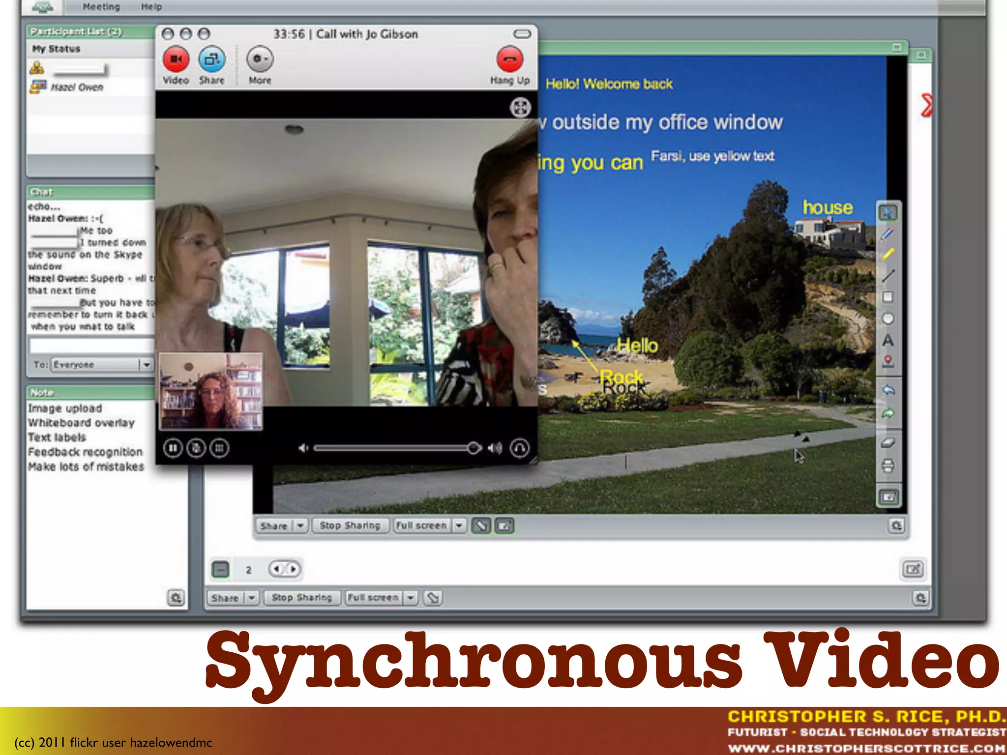 Synchronous Video
(cc) 2011 ﬂickr user hazelowendmc
 