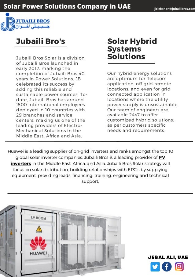 Solar PV Inverters in UAE Jubaili Bros