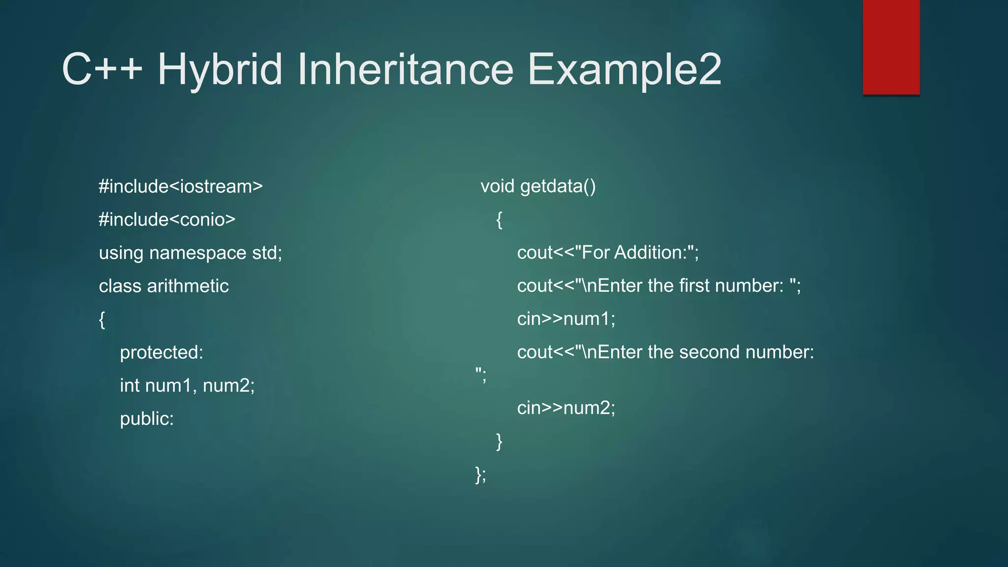 Hybrid inheritance | PPT