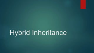 Hybrid Inheritance
 