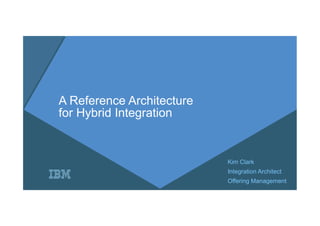 A Reference Architecture
for Hybrid Integration
Kim Clark
Integration Architect
Offering Management
 