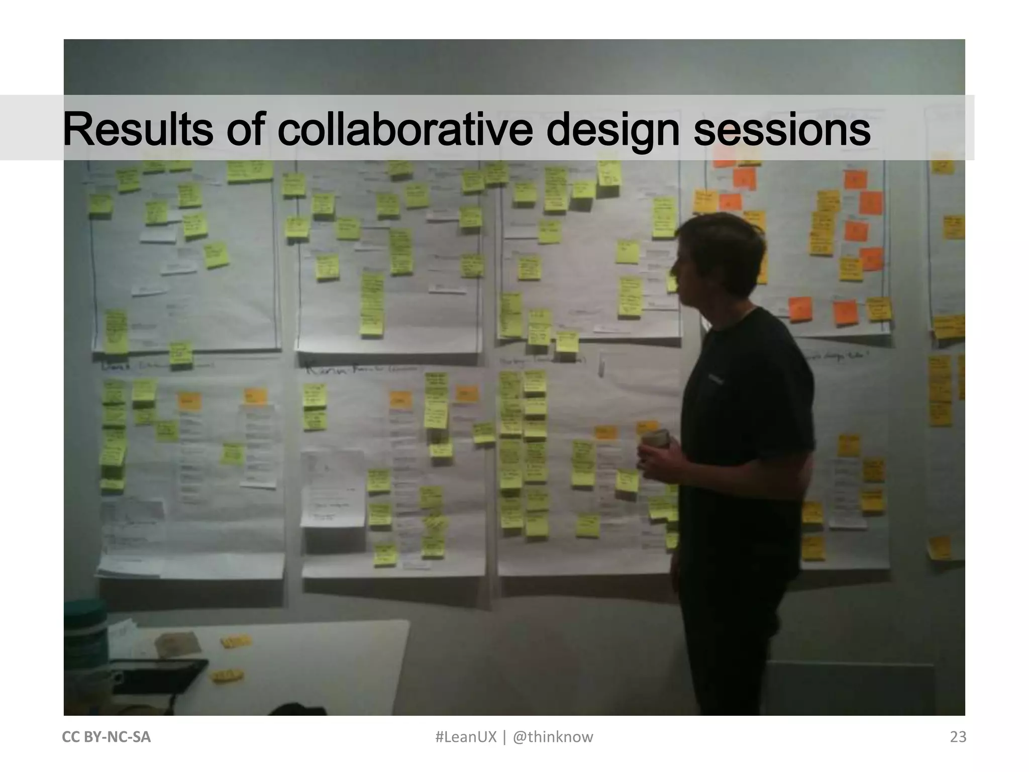 23CC BY-NC-SA #LeanUX | @thinknow	Results of collaborative design sessions