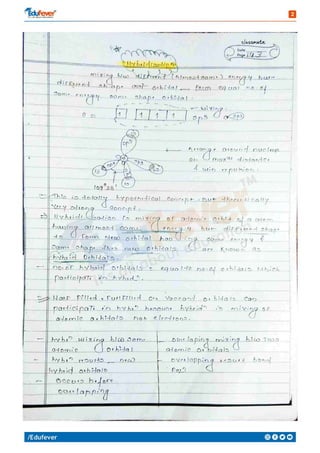Hybridisation - Chemistry Handwritten Notes | PDF