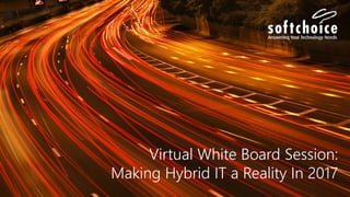 Virtual White Board Session:
Making Hybrid IT a Reality In 2017
 