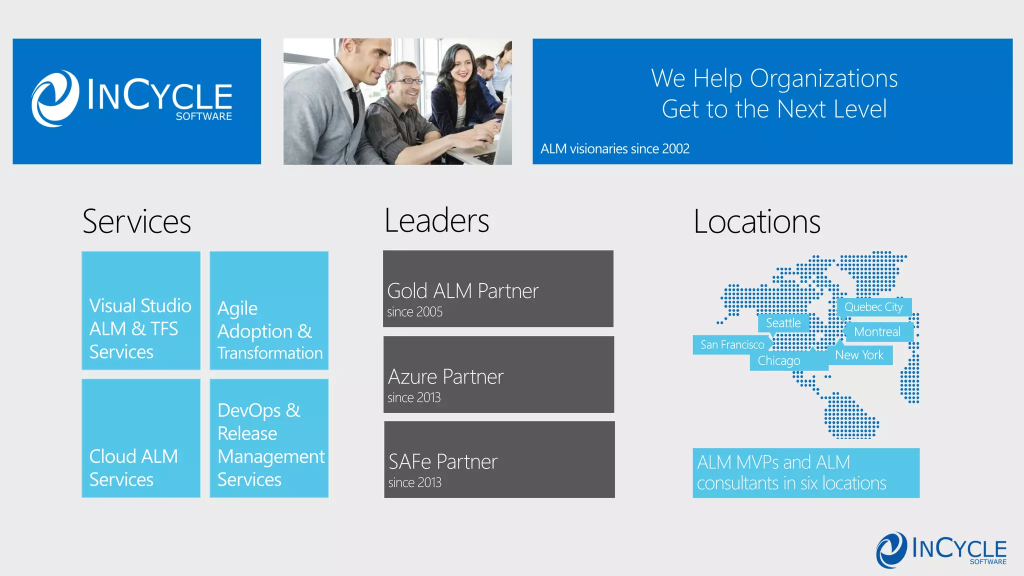 We Help Organizations
Get to the Next Level
ALM MVPs and ALM
consultants in six locations
 