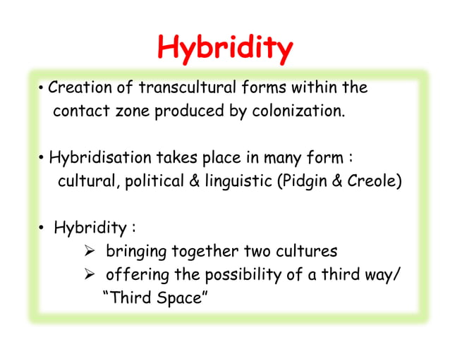 Hybridity in Postcolonialism | PPTX