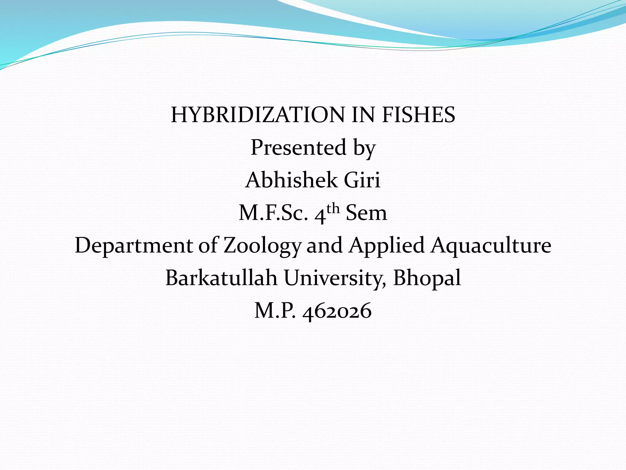 Hybridization in fishes PPT