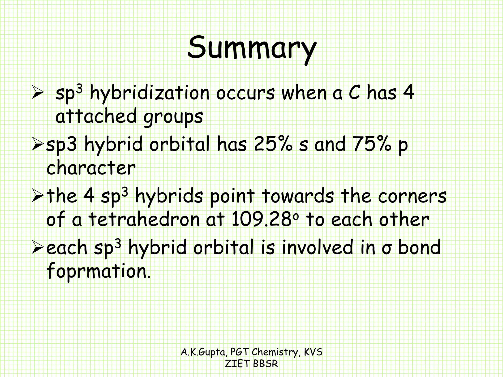 Hybridization- sp, sp2 and sp3 | PPTX