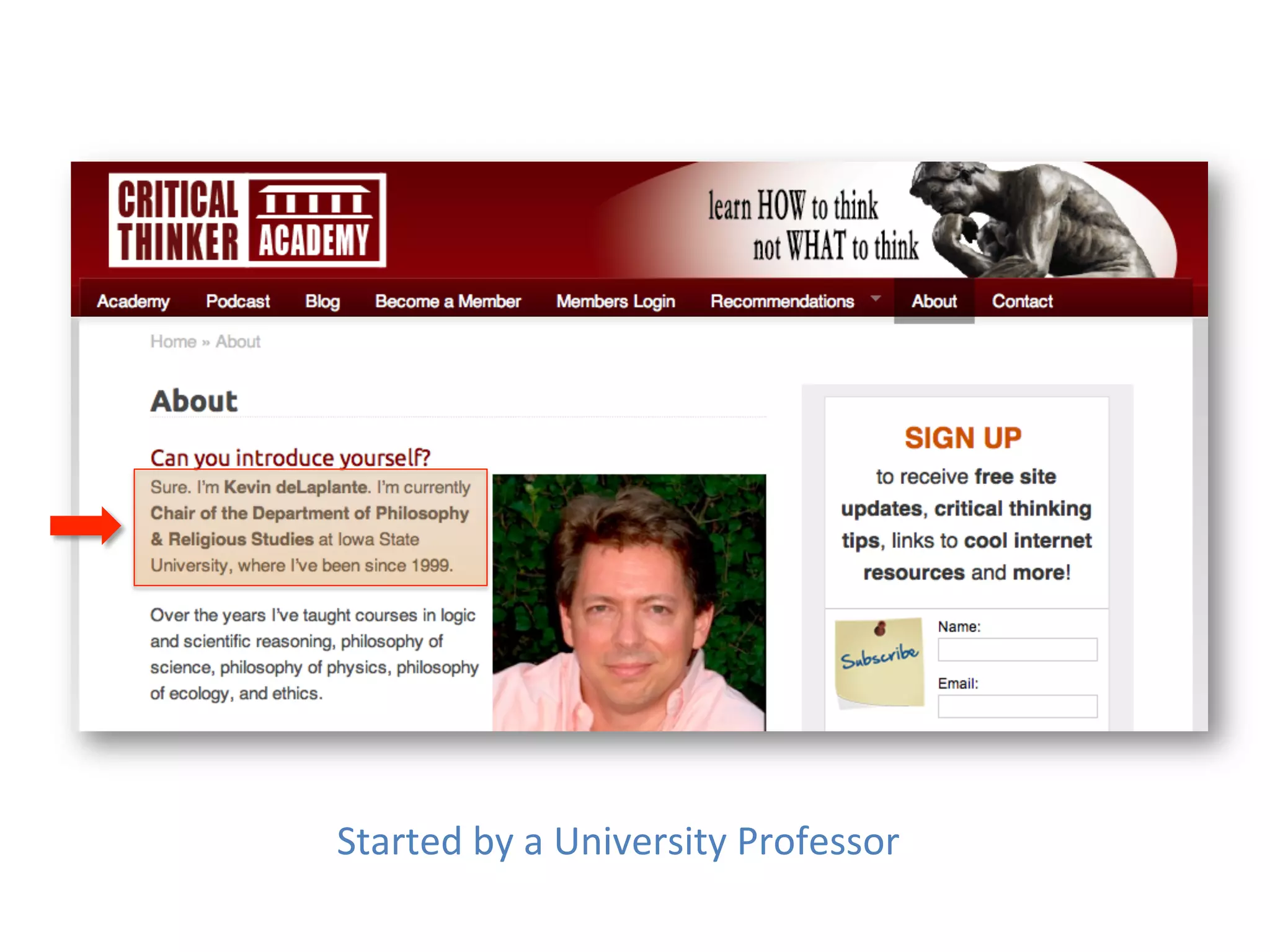 Started	
  by	
  a	
  University	
  Professor	
  
 