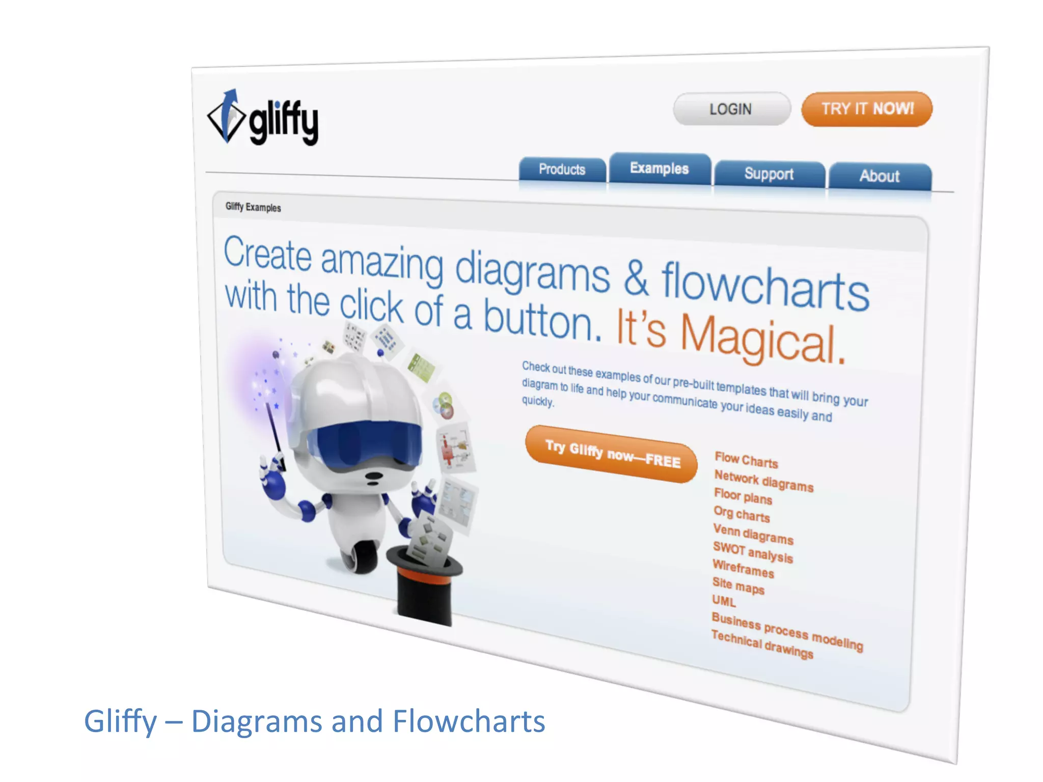Gliﬀy	
  –	
  Diagrams	
  and	
  Flowcharts	
  
 