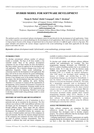 Hybrid model for software development | PDF