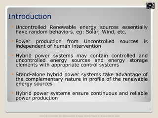 Hybrid Controller Solutions for Stand-alone Renewable Energy Power ...