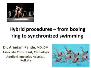 Hybrid procedures – from boxing
ring to synchronized swimming
Dr. Arindam Pande, MD, DM
Associate Consultant, Cardiology
Apollo Gleneagles Hospital,
Kolkata
 