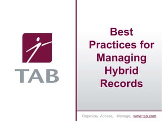 Best
Practices for
Managing
Hybrid
Records
 