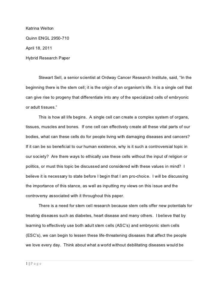 Research paper about cells
