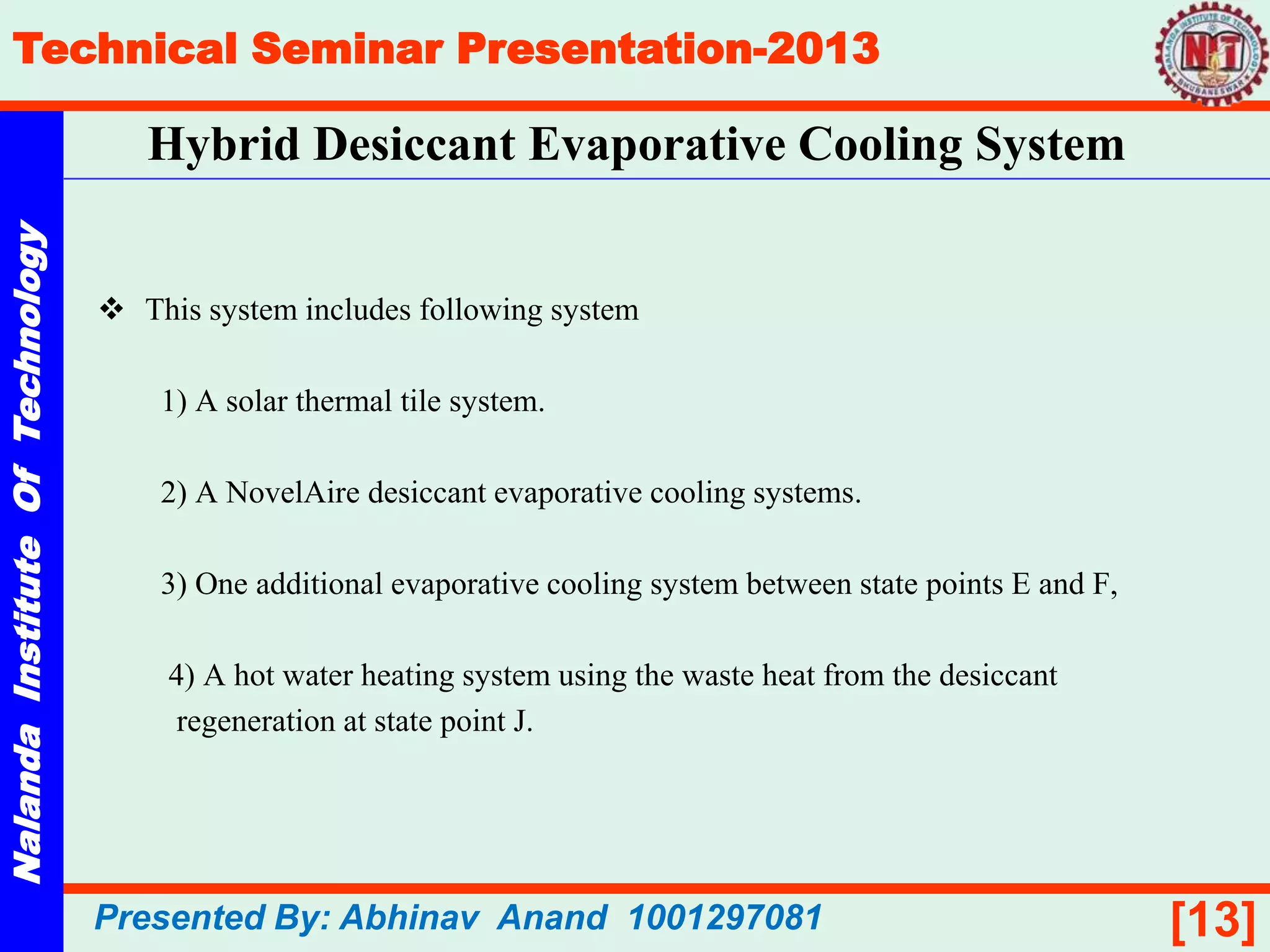 Picture of Hybrid solar desiccant cooling system | PPTX | Physics | Science
