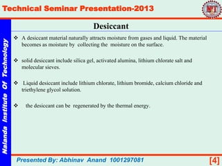 Hybrid solar desiccant cooling system | PPTX