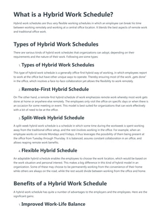 Hybrid Work Schedule Types Benefits Best Practices Pdf Hybrid Work Schedule Types Benefits Best Practices Pdf