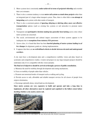 Hyderabad metro rail reducing the negative impact on city environment ...