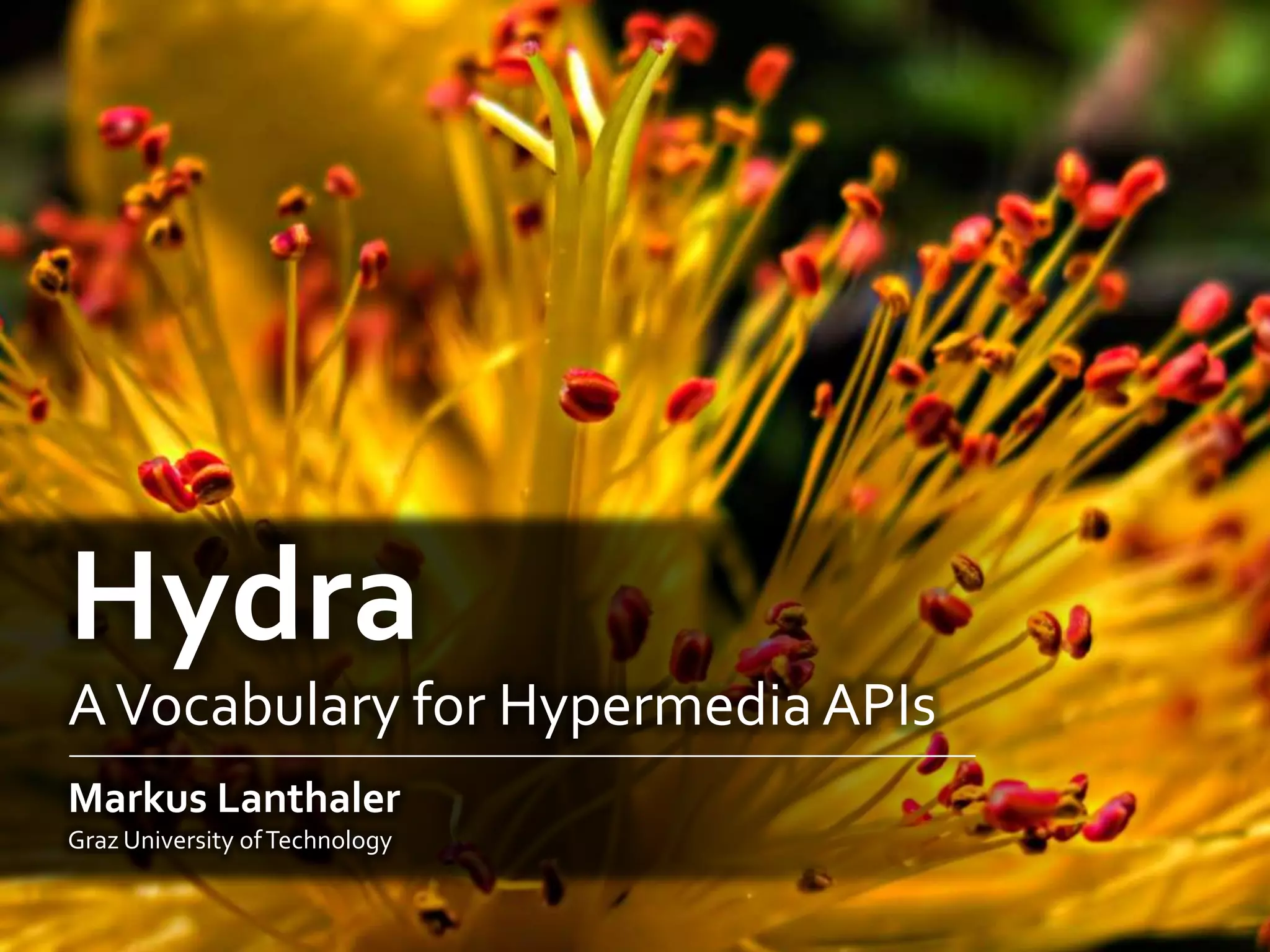 Hydra
AVocabulary for HypermediaAPIs
Markus Lanthaler
Graz University ofTechnology