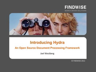 Introducing Hydra
An Open Source Document Processing Framework

                 Joel Westberg


                                      © FINDWISE 2012
 