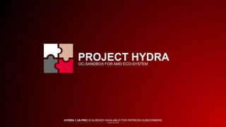 PROJECT HYDRA
OC-SANDBOX FOR AMD ECO-SYSTEM
HYDRA 1.3A PRO IS ALREADY AVAILABLE FOR PATREON SUBSCRIBERS
1USMUS 2021-2023
 