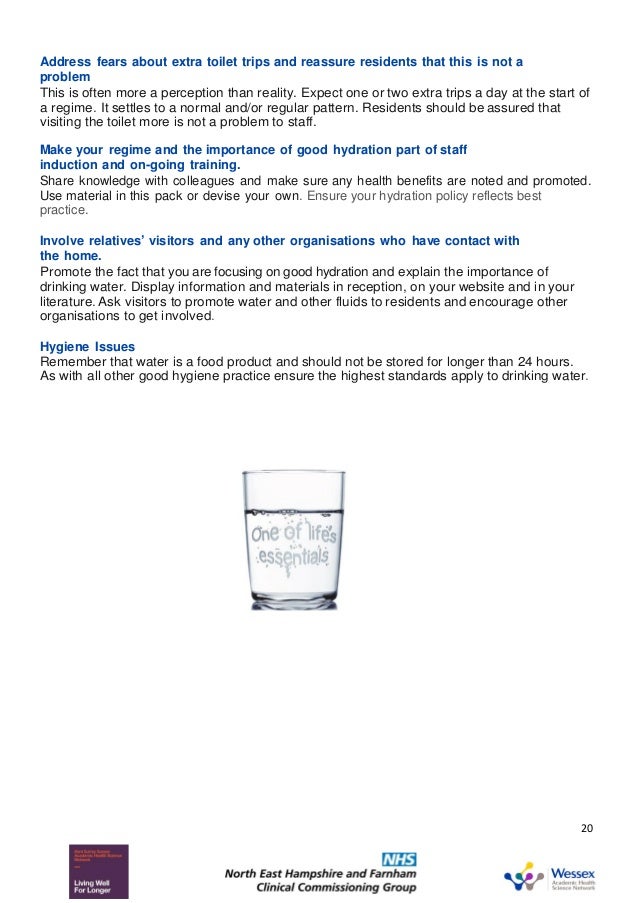Toolkit: improving hydration among older people Toolkit: improving hydration among older people