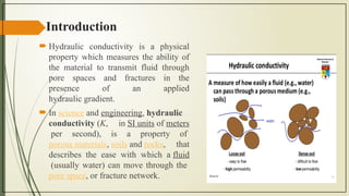 HYDRAULIC CONDUCTIVITY OF SOIL GROUND WATER | PPTX